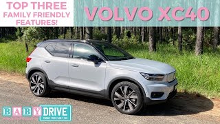 Volvo XC40 Recharge pure electric Three FamilyFriendly Features – BabyDrive [upl. by Goltz810]