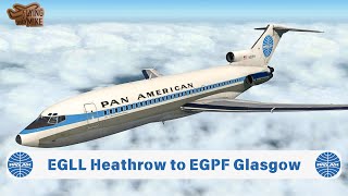 XPlane 11  Pan AM Clipper Travels  EGLL Heathrow to EGPF Glasgow  FlyJSim 727100 [upl. by Rabin]