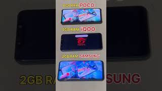 8GB POCO 😈VS 4GB iQOO VS 2GB Samsung  Who Will Win  FreeFire Test freefire shorts [upl. by Rudd]