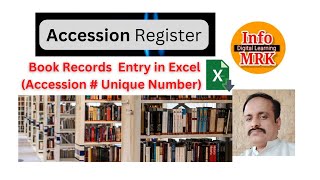 How to Create Accession Register in Excel Library Accession Register in Excel infomrk excel lis [upl. by Woolcott]