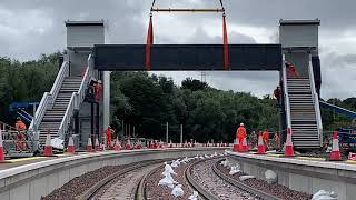 Cameron Bridge station bridge installation [upl. by Lietman]