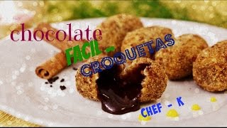 CROQUETAS DE CHOCOLATE Y ALMENDRAS  By Chef K [upl. by Donahoe768]