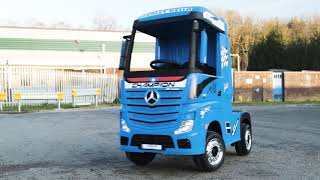 Mercedes Benz Actros Lorry 2x12v Battery Electric Ride On Car Truck With Remote Control [upl. by Tennos]