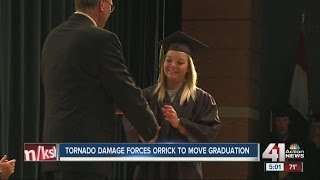 Tornado damage forces Orrick to move graduation [upl. by Tanah]