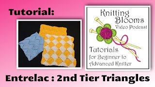 Entrelac  2nd tier  Tutorial  Knitting Blooms [upl. by Orenid]