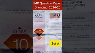 IMO Class 10 Set A Question Paper 2024  25 [upl. by Alim]