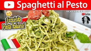 SPAGHETTI AL PESTO  VickyRecetaFacil [upl. by Lugo]