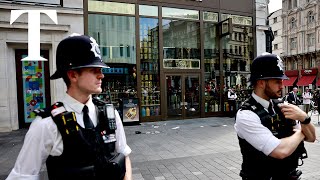 London stabbing Eyewitness describes restraining attacker [upl. by Oriaj]