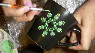 How to paint dot mandalas with Kristin Uhrig 42 Coffee mug [upl. by Ford]