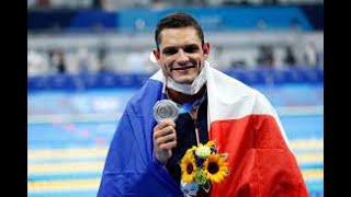 Florent Manaudou après ses exploits aux JO 2024 il se détend en gradins avec sa compagne Lola [upl. by Aubreir230]