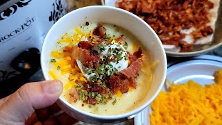 The EASIEST Potato Soup Recipe  CREAMY Potato Soup made in the slow cooker [upl. by Thelma451]