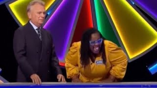 Pat Sajak gets in screaming match with Wheel of Fortune contestant and yells shut up in celebration [upl. by Laekcim]