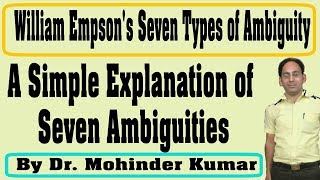 William Empsons Seven Types of Ambiguity ambiguity ctms family [upl. by Atekihc]