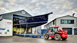 Oyster 675 topside paintwork at Foxs Marina amp Boatyard [upl. by Latashia113]