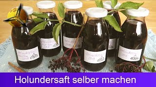 Holundersaft aus schwarzen Holunderbeeren selber machen [upl. by Aigil]