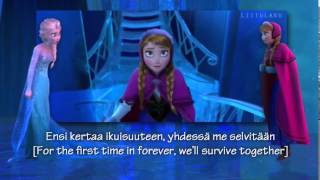 Frozen  Anna at Elsas palace Finnish version with SubsampTranslations [upl. by Enyawd]