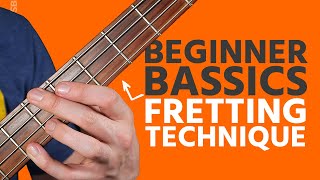 Basic Bass Fretting Technique Beginner Bass Basics [upl. by Harte]