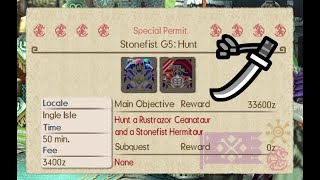 MHGU  Hub quotStonefist G5 Huntquot Guild Style Long Sword amp Palicoes [upl. by Yrbua437]