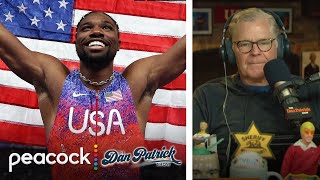 Noah Lyles thrilling 100m win was a spectacular race  Dan Patrick Show  NBC Sports [upl. by Manolo]