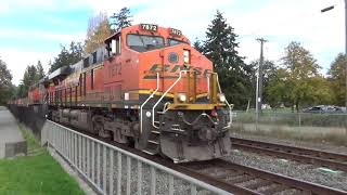 Southbound BNSF Garbage Train passes through the Titlow Beach Railroad Crossing [upl. by Widera640]