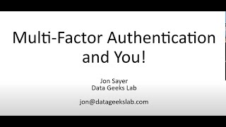 MultiFactor Authentication MFA Webinar [upl. by Ranzini]