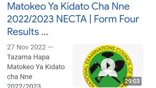 BREAKING MATOKEO YA KIDATO CHA NNE 20222023 NECTA  Form four results 20222023 [upl. by Nalloh]