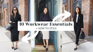 10 WORKWEAR ESSENTIALS  HOW TO STYLE  Corporate Wardrobe Style Basics [upl. by Atikkin773]