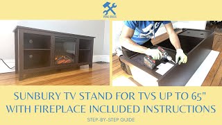 Walker Edison 58quot Fireplace TV Stand Assembly Wren Classic 4 Cubby Fireplace TV Stand TVs up to 65quot [upl. by Eigna]