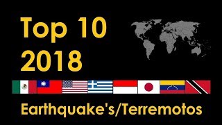 Top 10 Terremotos en el Mundo 2018  Top 10 World Earthquakes 2018 [upl. by Leunam]