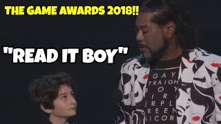 CHRISTOPHER JUDGE quotREAD IT BOYquot CROWD REACTION GAME AWARDS 2018 CONTENT CREATOR OF THE YEAR [upl. by Hyde]