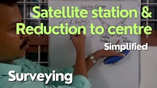 Satellite station and Reduction to centre  Surveying [upl. by Ayatnwahs]