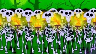 Skeletons March  Scary Nursery Rhymes For Children  halloween song video [upl. by Aedni]