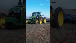 John Deere 8295r Disking Up Wheat Stubble  farming shorts tractor [upl. by Toille]