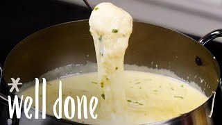 How To Make Beer Cheese Fondue  Recipe  Well Done [upl. by Nhabois]