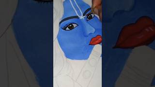 Krishna Face painting 🥰💞 painting krishna krishnapainting kanha artist art ytshorts viral [upl. by Lawry243]