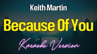 BECAUSE OF YOU  Keith Martin KARAOKE Version [upl. by Tengler]