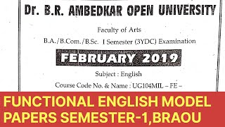 Functional English Model Paper Semester1 BRAOU [upl. by Ambrosius]