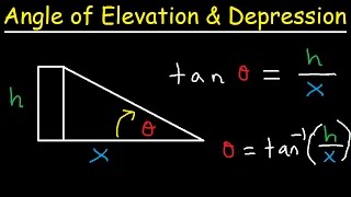 Angle of Elevation and Depression Word Problems Trigonometry Finding Sides Angles Right Triangles [upl. by Thanasi]