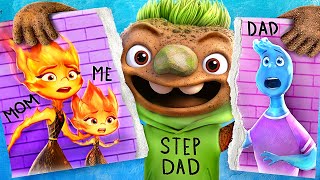 Dad vs Stepdad Ember and Wade from Elemental Have Children Fire vs Water Parenting Hacks [upl. by Mauretta961]