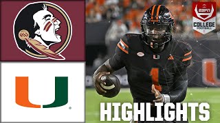 Florida State Seminoles vs Miami Hurricanes  Full Game Highlights  ESPN College Football [upl. by O'Mahony432]