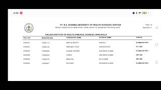 Gnm 3rd Year Result Out PtBDSharma University [upl. by Buckley]