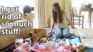 Huge bathroom amp makeup declutter [upl. by Dylan]