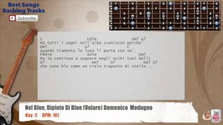 🎸 Nel Blue Dipinto Di Blue Volare  Domenico Modugno Guitar Backing Track with chords and lyrics [upl. by Sackey]