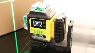 Firecore Laser Level 360 Self Leveling PRO 3 x 360 Laser Level with LCD Screen Green Cross Line [upl. by Maje]