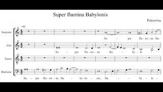 G P da Palestrina  Super Flumina Babylonis  Score [upl. by Irra]