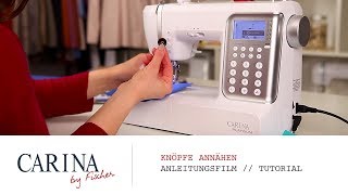 Carina Platinum  Knöpfe annähen mit dem Knopfannähfuß [upl. by Oralla]