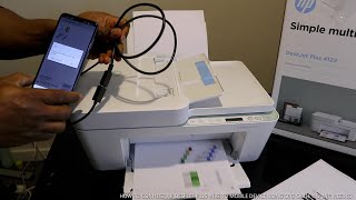 HOW TO CONNECT HP DESKJET PLUS 4122 TO MOBILE DEVICE USING ONTHEGO OTG CABLE NO WIFI NEEDED [upl. by Rodrich]