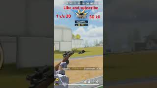 1 v 30 free fire video free fire headshot free fire game songfreefire shortvideo [upl. by Ehrman]