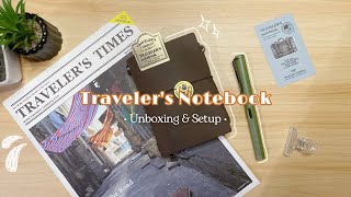 Traveler’s Notebook Unboxing and Setup 📔 [upl. by Enymzaj960]