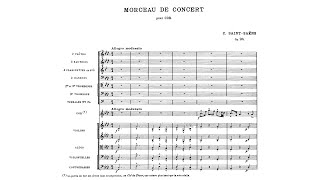 SaintSaëns Morceau de concert for horn and orchestra Op 94 with Score [upl. by Ahsiyn]